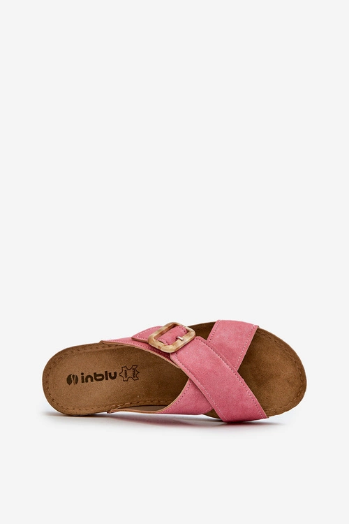 Wygodne Klapki Damskie Z Klamrą Inblu VO000012 Różowe