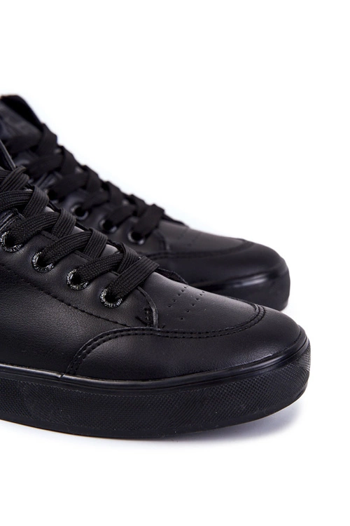 Męskie Klasyczne Skórzane Trampki Big Star KK174348 Czarne