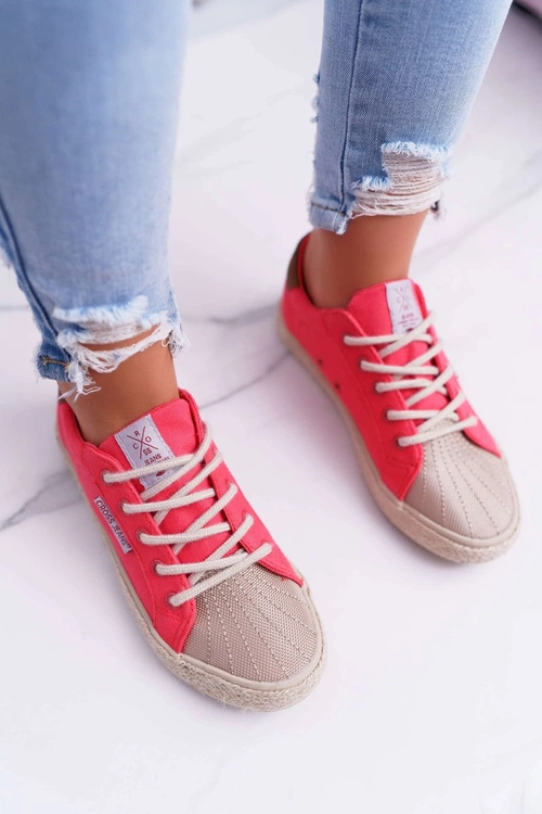 Trampki Damskie Cross Jeans Różowe DD2R4096