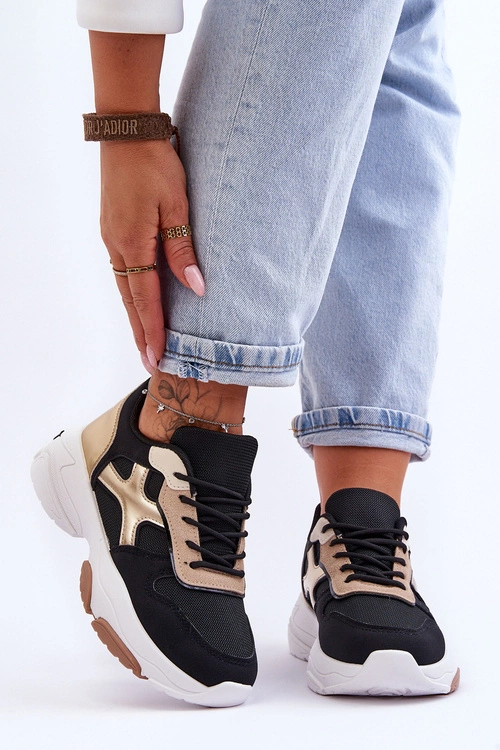 Damskie Sneakersy Sznurowane Czarne Cortes