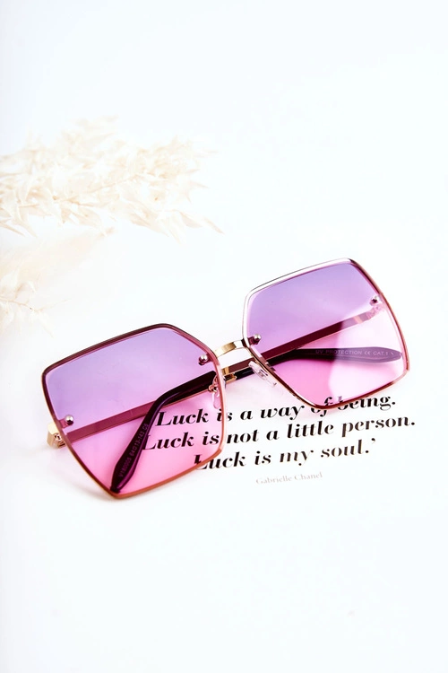 Duże Okulary Przeciwsłoneczne Kwadratowe V180005 Fioletowo-Różowe