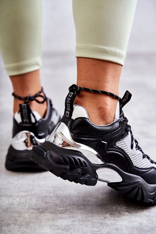 Damskie Buty Sportowe Memory Foam System Big Star KK274053 Czarno-Szare