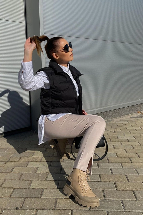 Damskie Botki Trapery Khaki Any One