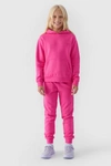Dziewczęca Nierozpinana Bluza Z Kapturem Gładka Fuksja 4F 4FJWMM00TSWSF1316-55S