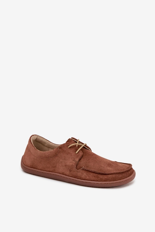 Półbuty Damskie Typu Barefoot Z Naturalnego Zamszu Zazoo 327 Brązowe