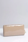Duży Damski Beżowy Lakierowany Portfel Nobo