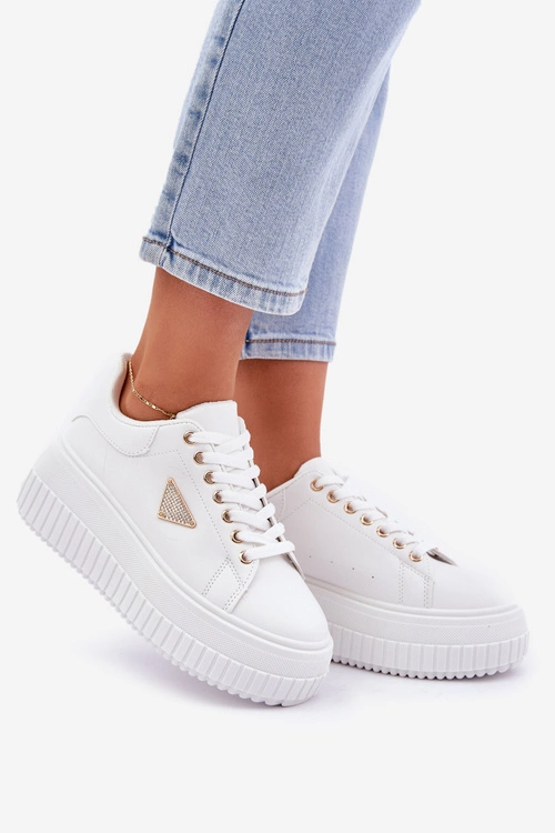 Stylowe Sneakersy Na Masywnej Platformie Białe Vallexia