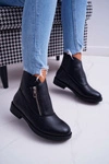Damskie Botki Z Zamkiem Czarne Juno