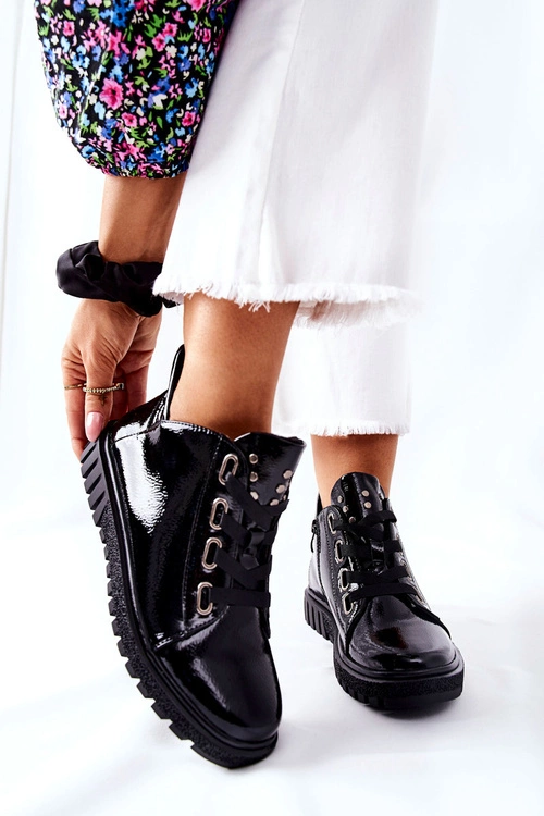 Lakierowane Półbuty Sergio Leone PB210 Czarne