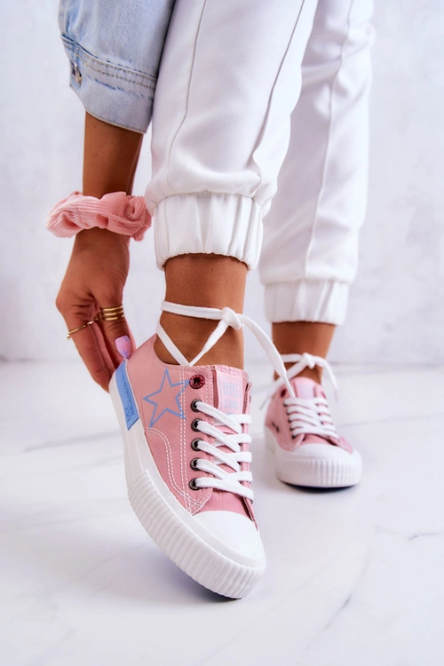 Damskie Niskie Trampki BIG STAR JJ274385 Różowe