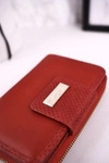 Elegancki Portfel Damski Zapinany na Suwak ESLEE Czerwony