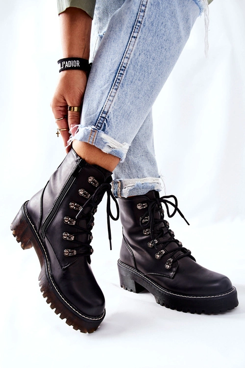 Botki Damskie Workery Czarne Magris