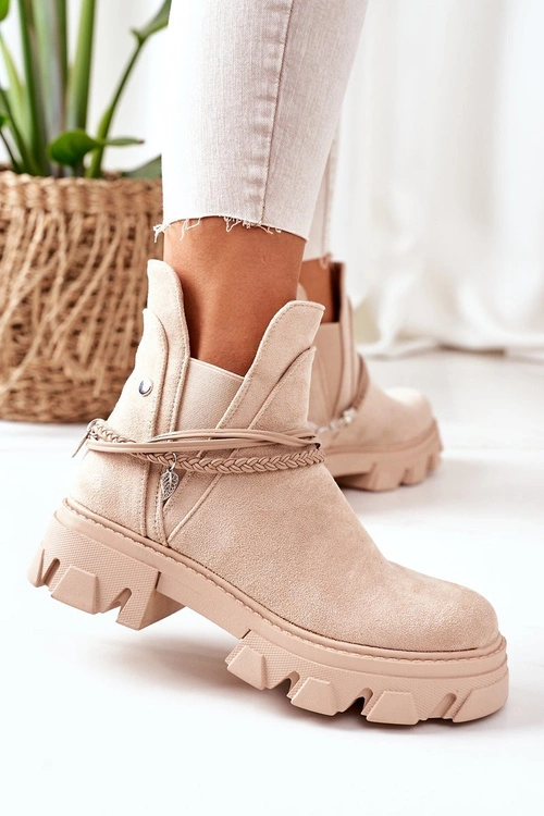 Ocieplane Botki Sztyblety Beżowe Good Idea