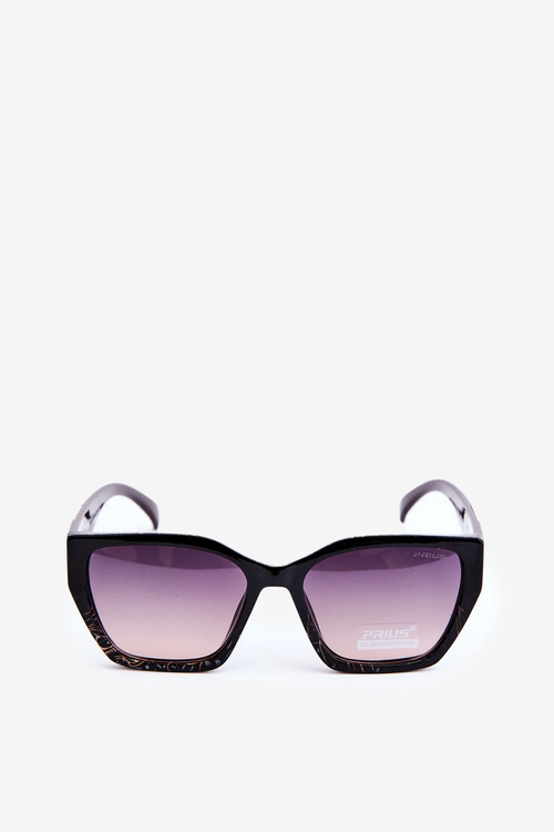 Damskie Klasyczne Okulary Przeciwsłoneczne Ze Złotymi Detalami UV400 Czarno-Brązowe