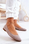 Damskie Zamszowe Baleriny Maciejka 04100-42 Beżowe 