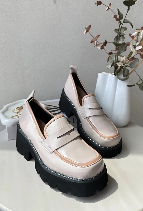 Skórzane Damskie Mokasyny D&A MR870-32 Beżowe