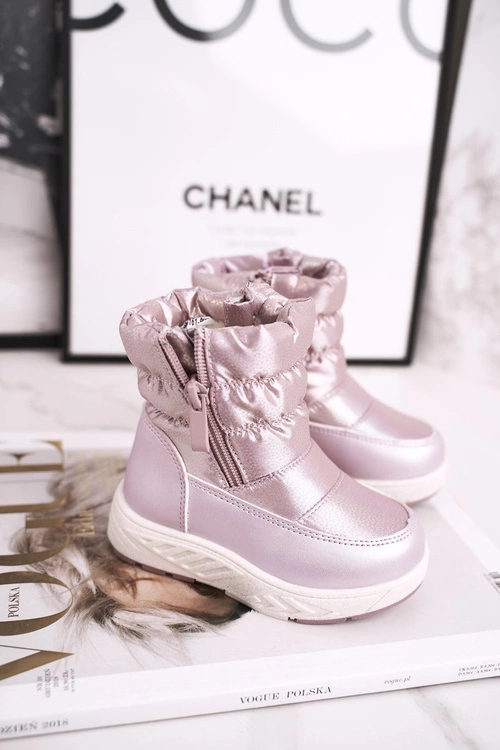 Dziecięce Śniegowce Ocieplane Wełną Różowe Cruella