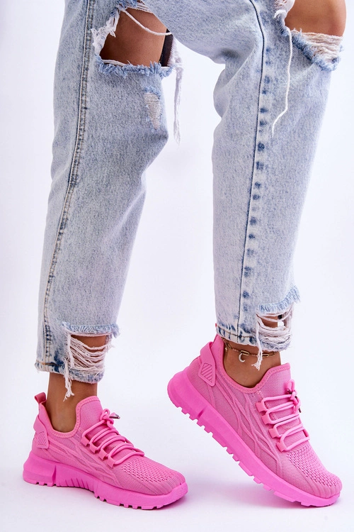 Damskie Wsuwane Buty Sportowe Sneakersy Różowe Rosett