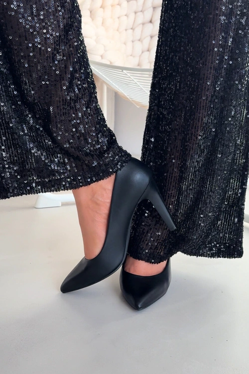 Szpilki Eko Skórzane Sergio Leone 1446 Czarne