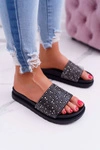 Klapki Damskie Z Cyrkoniami Czarne XTI 48821
