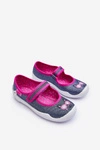 Dziecięce Papcie Baleriny Błyszczące Befado 114X422 Granatowo-Różowe