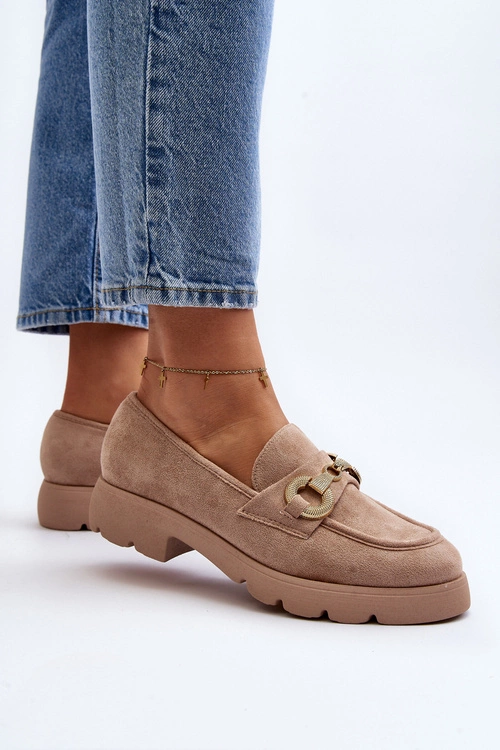 Damskie Mokasyny Z Ozdobą Beżowe Railenes