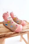 Dziecięce Papcie Niechodki Befado 002P019 Beżowo-Różowe