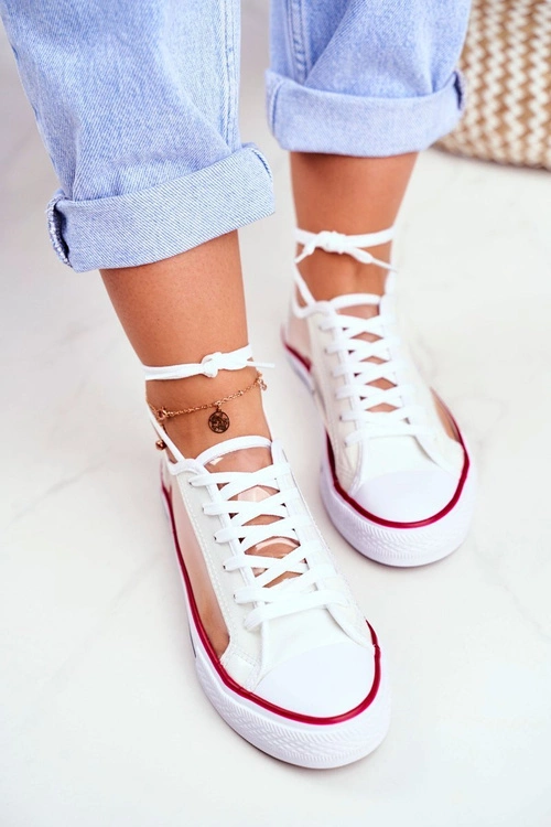 Damskie Trampki Białe Przezroczyste Elementy Grace