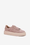Zamszowe Sneakersy Damskie Na Platformie Vinceza 79578 Beżowe