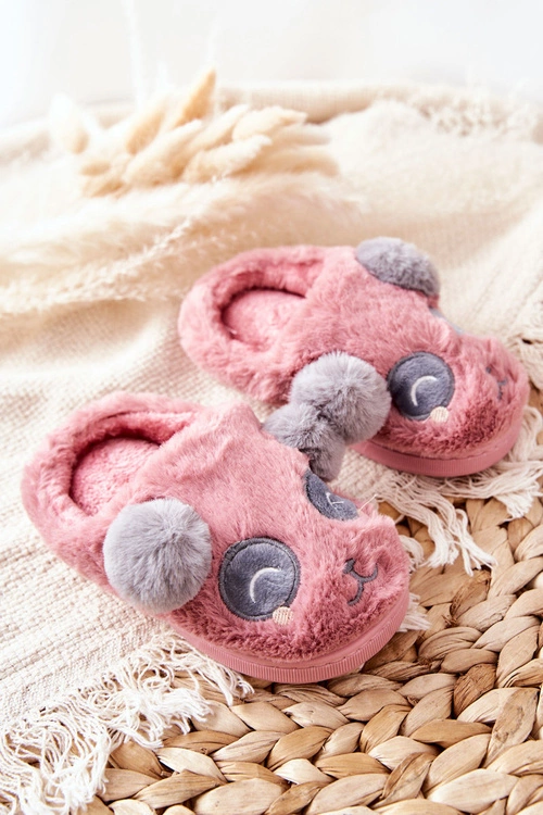 Papcie Ze Zwierzątkiem Ciemno Różowe Pandi