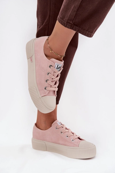 Trampki Damskie Na Platformie LEE ISLA C WOMEN LOW 50253001.78E Różowe
