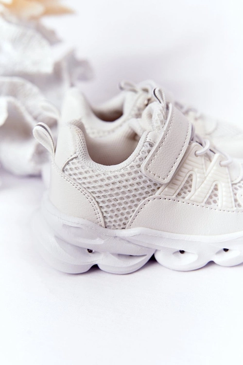 Dziecięce Sneakersy Ze Świecącą Podeszwą LED Białe So Cool!