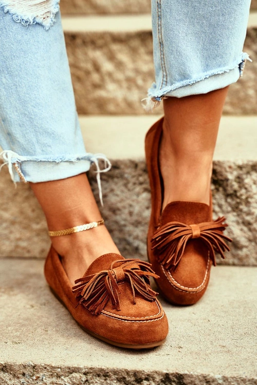 Damskie Mokasyny Maciejka Skórzane Camel 04830