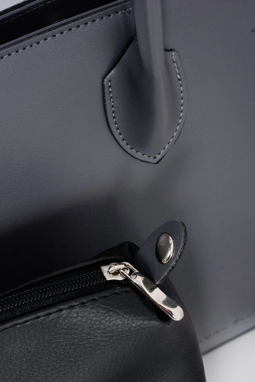 Damska Torebka Shopper Szara + Kosmetyczka