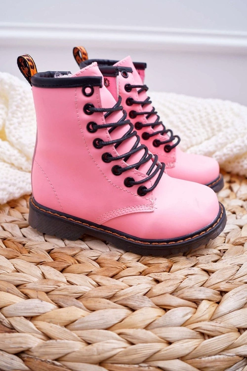 Dziecięce Botki Ocieplane z Suwakiem Fosforyzujące Różowe Gabby
