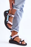 Damskie Sportowe Sandały Lee Cooper LCW-23-34-1688L Różowo-Niebieskie