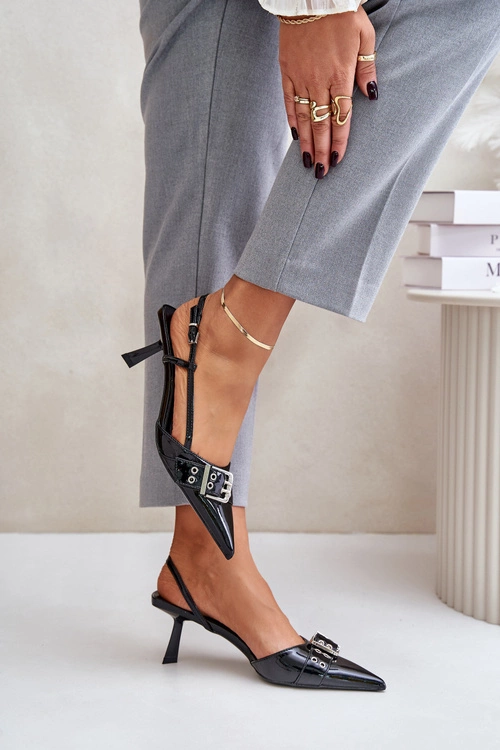 Lakierowane Szpilki Z Klamrą Czarne Zeisia