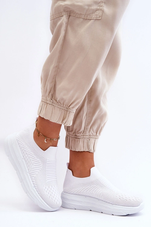 Damskie Wsuwane Buty Sportowe Białe Ferive