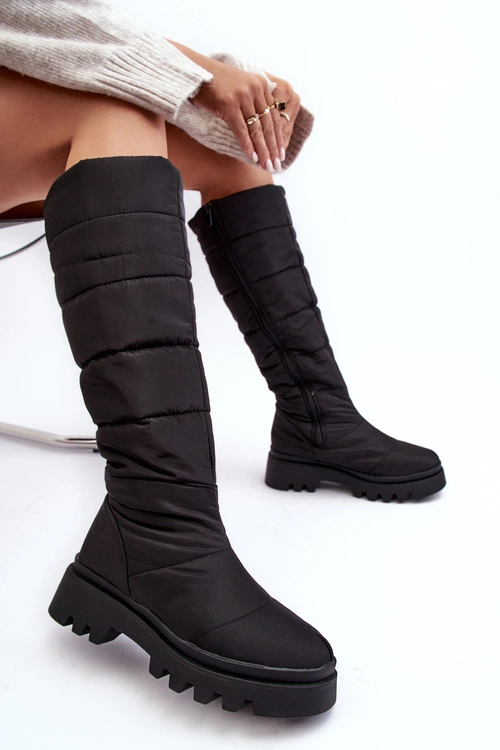 Damskie Śniegowce Kozaki Ocieplane Czarne Big Star MM274332