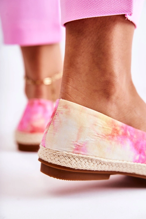 Damskie Espadryle Slip-On Różowo-Żółte Santana