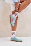 Niskie Sneakersy Damskie Z Eko Skóry Miętowe Nonalorin