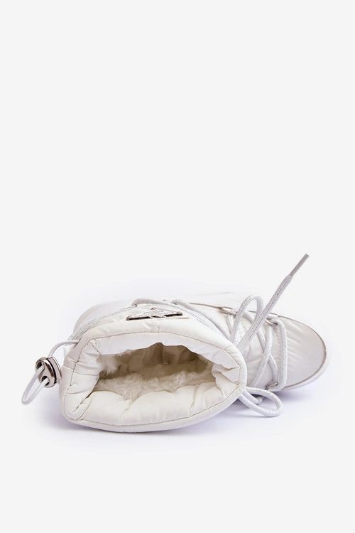 Dziecięce Śniegowce Ocieplane Sznurowane Białe Colina