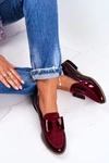 Damskie Półbuty Maciejka Lakierowane Loafery Bordowe 04099-44/00-1