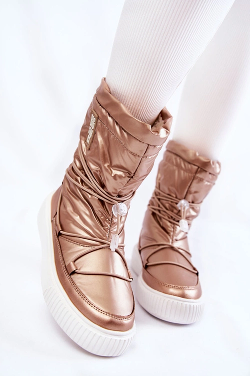 Damskie Ocieplane Śniegowce Big Star KK274194 Beżowe