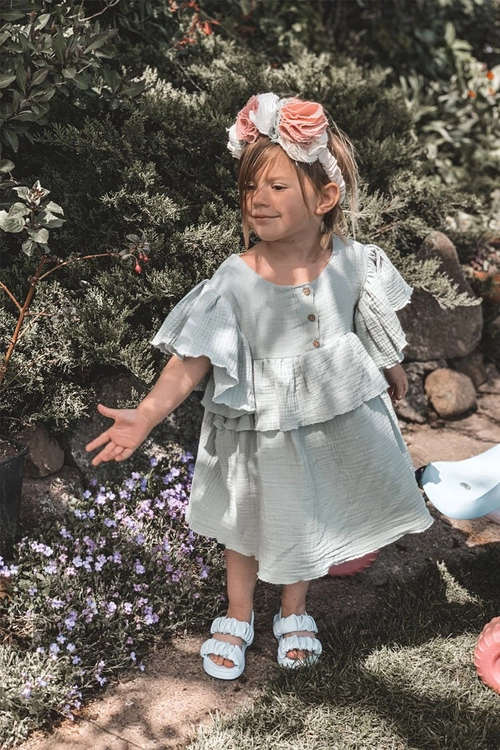 Dziecięce Sandały Ze Ściągaczem Błękitne Sweetness