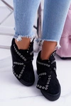 Sneakersy damskie Koturny LU BOO Czarne Margo