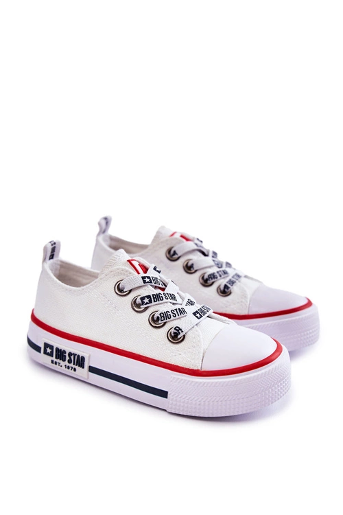 Dziecięce Materiałowe Trampki BIG STAR KK374068 Białe