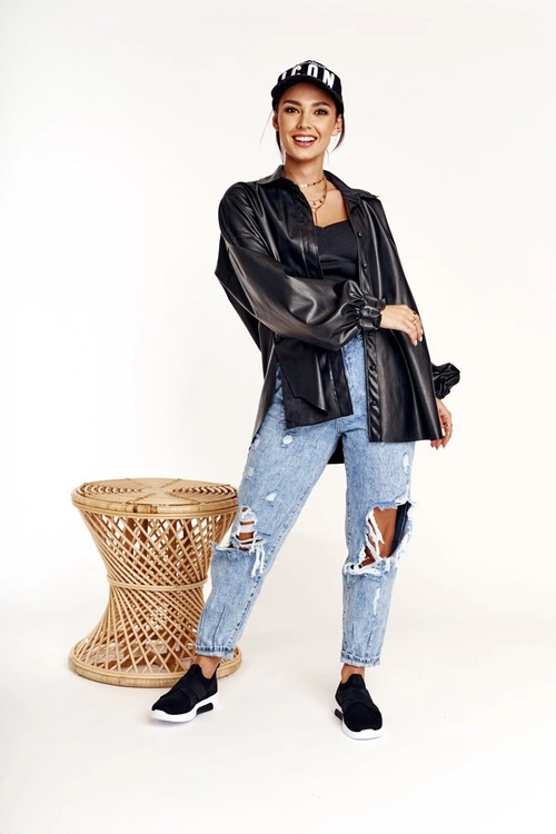 Damskie Sportowe Buty Slip-on Memory Foam System Big Star FF274890 Czarne