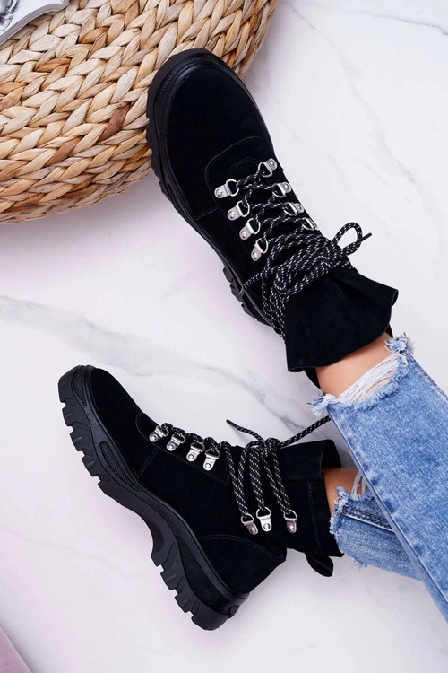 Damskie Botki Trapery Sergio Leone Czarne TR729