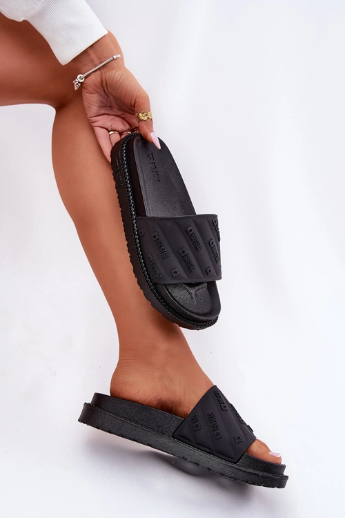 Klapki Damskie Na Platformie Big Star RR274A540 Czarne